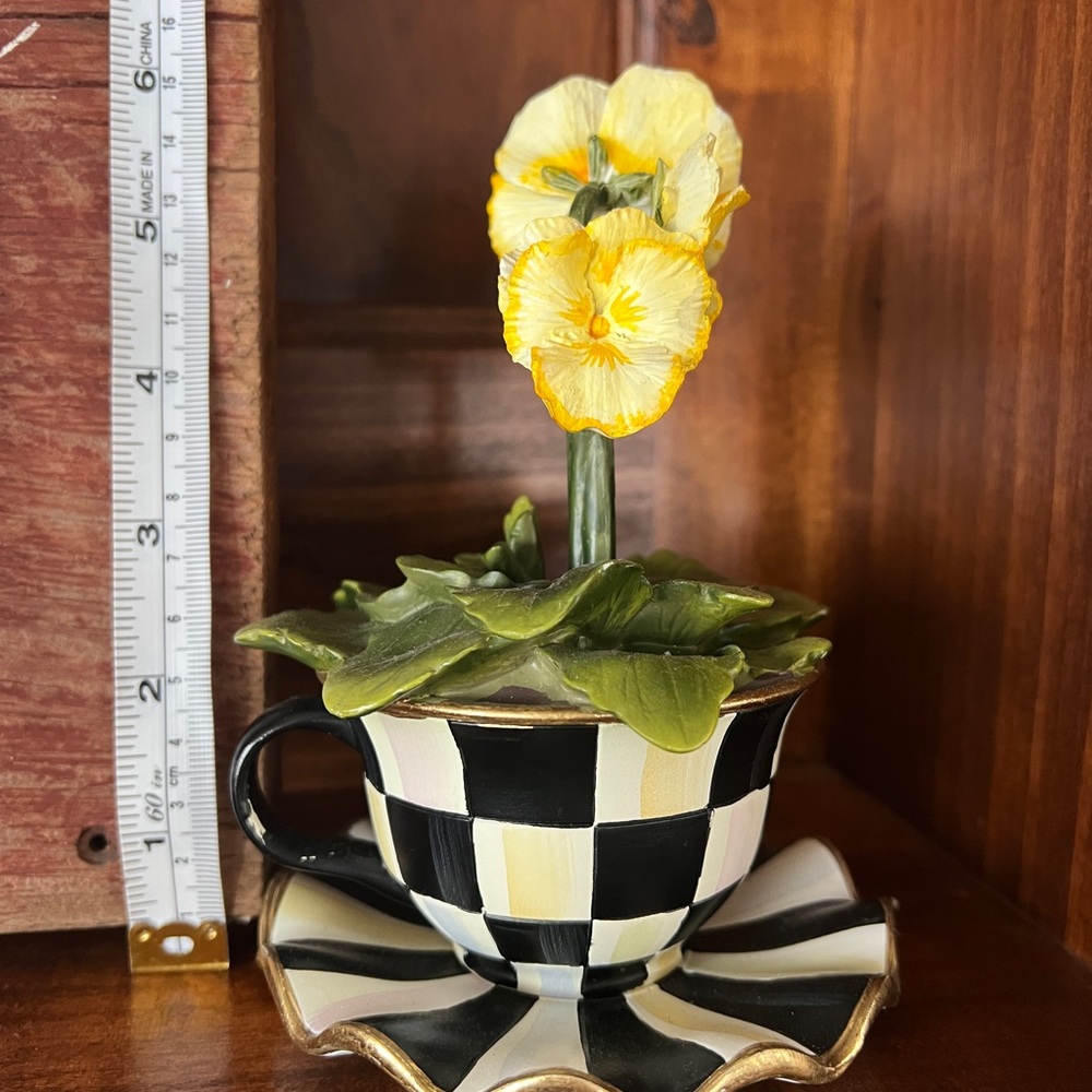 Yellow Flower Teacup Planter